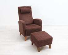 Lataa kuva Galleria-katseluun, Asko nojatuoli rahilla tummanruskea