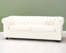 Lataa kuva Galleria-katseluun, 3-istuttava kangassohva luonnonvalkoinen