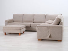 Lataa kuva Galleria-katseluun, 6-istuttava kulmasohva ja rahi beige