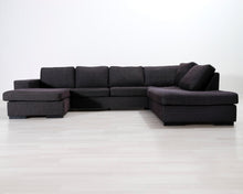 Lataa kuva Galleria-katseluun, 6-istuttava u-kulmasohva harmaa