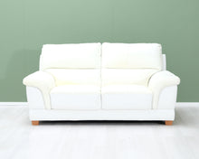 Lataa kuva Galleria-katseluun, 2-istuttava nahkasohva valkoinen