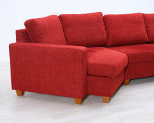 Lataa kuva Galleria-katseluun, Asko 4-istuttava kulmasohva punainen