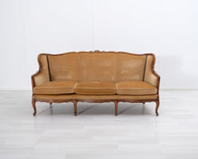 Lataa kuva Galleria-katseluun, 3-istuttava rokokootyylinen sohva okra