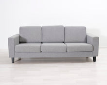 Lataa kuva Galleria-katseluun, 3-istuttava kangassohva harmaa