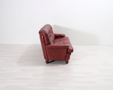 Lataa kuva Galleria-katseluun, 3-istuttava nahkasohva punainen