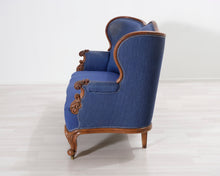 Lataa kuva Galleria-katseluun, Antiikkinen 2-istuttava sohva sininen