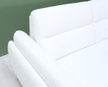 Lataa kuva Galleria-katseluun, 5-istuttava kulmasohva valkoinen nahka