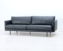 Lataa kuva Galleria-katseluun, Asko 4-istuttava nahkasohva musta