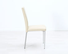 Lataa kuva Galleria-katseluun, Calligaris ruokatuoli nahkaistuimella luonnonvalkoinen