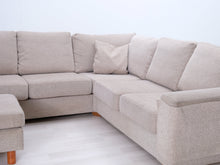Lataa kuva Galleria-katseluun, 6-istuttava kulmasohva ja rahi beige