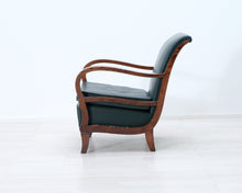 Lataa kuva Galleria-katseluun, Antiikkinen nojatuoli vihreä