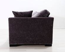 Lataa kuva Galleria-katseluun, 3-istuttava samettisohva harmaa
