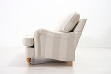 Lataa kuva Galleria-katseluun, 2-istuttava Oxford-tyylinen kangassohva raidallinen