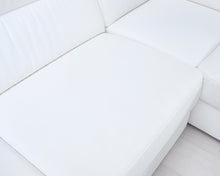 Lataa kuva Galleria-katseluun, 5-istuttava kulmasohva valkoinen nahka