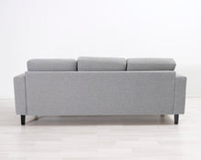 Lataa kuva Galleria-katseluun, 3-istuttava kangassohva harmaa