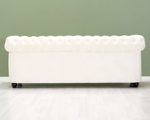 Lataa kuva Galleria-katseluun, 3-istuttava kangassohva luonnonvalkoinen