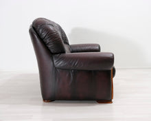 Lataa kuva Galleria-katseluun, 2-istuttava nahkasohva ruskea