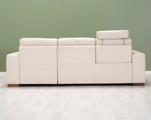 Lataa kuva Galleria-katseluun, 3-istuttava nahkasohva divaanilla luonnonvalkoinen