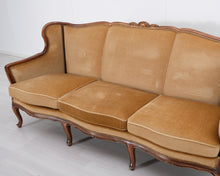 Lataa kuva Galleria-katseluun, 3-istuttava rokokootyylinen sohva okra