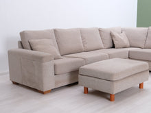 Lataa kuva Galleria-katseluun, 6-istuttava kulmasohva ja rahi beige