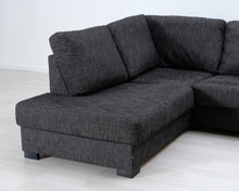 Lataa kuva Galleria-katseluun, 4-istuttava avokulmasohva tummanharmaa