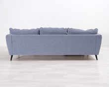 Lataa kuva Galleria-katseluun, 3-istuttava kangassohva ja rahi siniharmaa