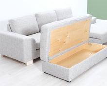 Lataa kuva Galleria-katseluun, Asko 3-istuttava divaanisohva rahilla vaaleanharmaa