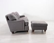 Lataa kuva Galleria-katseluun, 3-istuttava kangassohva ja rahi harmaa