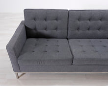 Lataa kuva Galleria-katseluun, 3-istuttava kangassohva harmaa