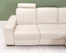 Lataa kuva Galleria-katseluun, 3-istuttava nahkasohva divaanilla luonnonvalkoinen