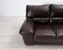 Lataa kuva Galleria-katseluun, 2-sitsig skinnsoffa mörkbrun