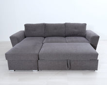 Lataa kuva Galleria-katseluun, 4-istuttava harmaa divaani-vuodesohva