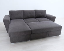 Lataa kuva Galleria-katseluun, 4-istuttava harmaa divaani-vuodesohva