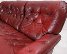 Lataa kuva Galleria-katseluun, 3-istuttava nahkasohva punainen
