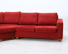 Lataa kuva Galleria-katseluun, Asko 4-istuttava kulmasohva punainen