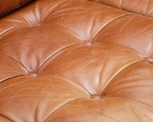 Lataa kuva Galleria-katseluun, 3-istuttava nahkasohva konjakinvärinen