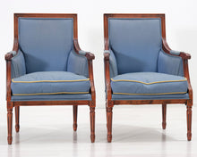 Lataa kuva Galleria-katseluun, Antiikkinen nojatuoli sininen