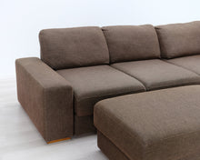 Lataa kuva Galleria-katseluun, Asko 4-istuttava kulmasohva ja rahi ruskea
