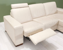 Lataa kuva Galleria-katseluun, 3-istuttava nahkasohva divaanilla luonnonvalkoinen