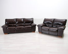 Lataa kuva Galleria-katseluun, 2-sitsig skinnsoffa mörkbrun