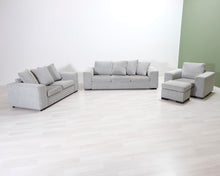 Lataa kuva Galleria-katseluun, 3-istuttava kangassohva harmaa