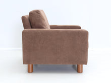 Lataa kuva Galleria-katseluun, Adea Zeno nojatuoli tummanruskea alcantara