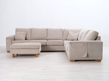 Lataa kuva Galleria-katseluun, 6-istuttava kulmasohva ja rahi beige