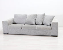 Lataa kuva Galleria-katseluun, 3-istuttava kangassohva harmaa