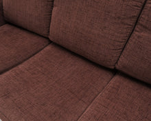 Lataa kuva Galleria-katseluun, Asko 3-istuttava kangassohva tummanruskea