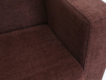 Lataa kuva Galleria-katseluun, Asko 3-istuttava kangassohva tummanruskea