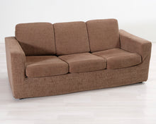 Lataa kuva Galleria-katseluun, 3-istuttava vuodesohva ruskea