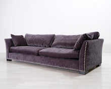 Lataa kuva Galleria-katseluun, 3-istuttava samettisohva harmaa