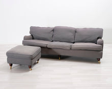 Lataa kuva Galleria-katseluun, 3-istuttava kangassohva ja rahi harmaa