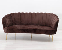 Lataa kuva Galleria-katseluun, 2,5-istuttava kangassohva ruskea
